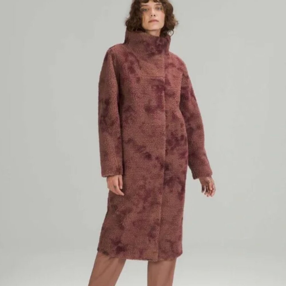 Lululemon Textured Fleece Coat Diamond Dye Dusty Bronze Pelt